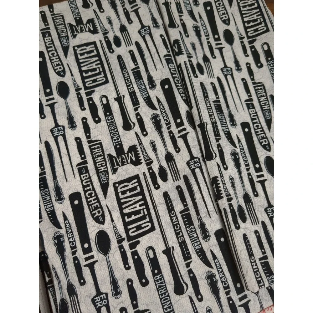 Lot of Fabric pizza burgers fruit‎ veggies knives paisley fries red, blue, black